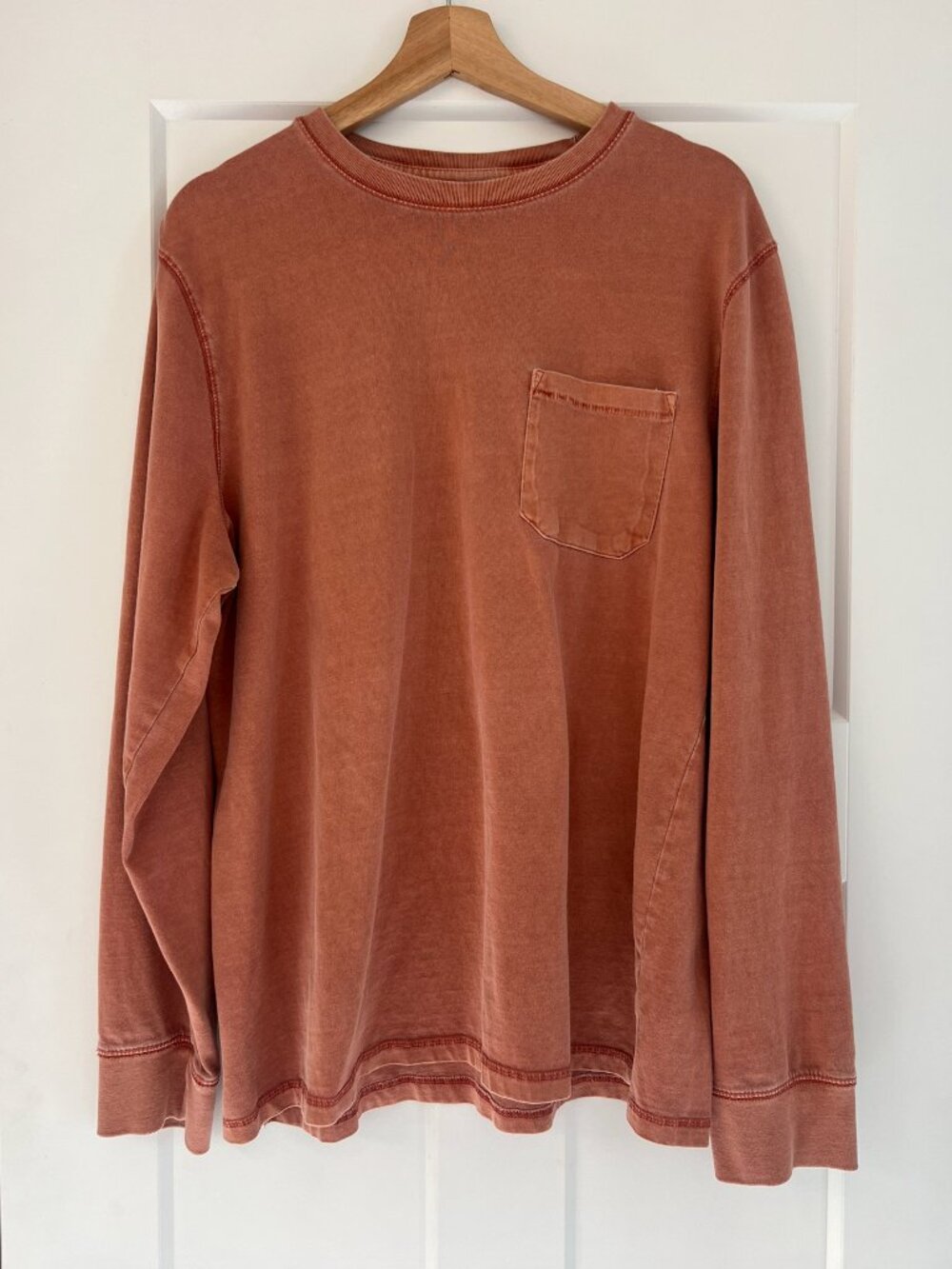 Goodfellow & Co Long Sleeve Rust Casual Pocket T-Shirt (L)